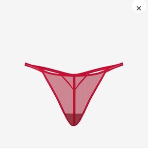 VICTORIA'S SECRET LIMITED EDIT. "Wink V-String Panty" sz.Medium, in Red Lacquer